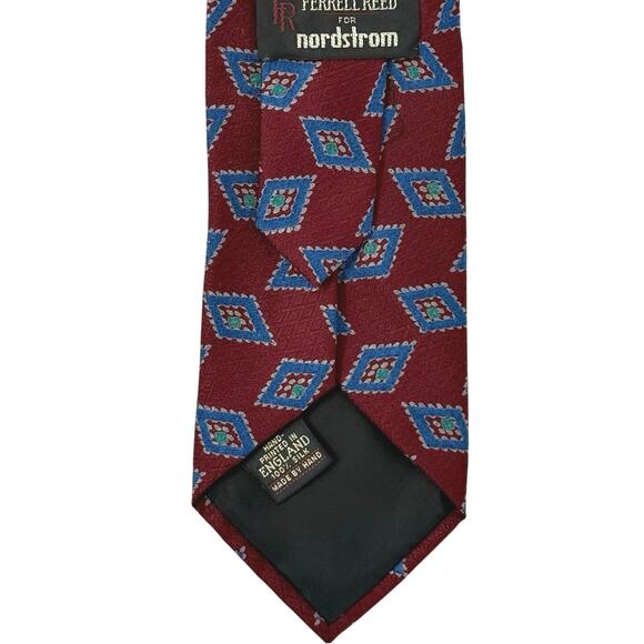 Vintage 90's Ferrell Reed for Nordstrom Handmade Geometric 100% Silk Tie - Picture 5 of 6